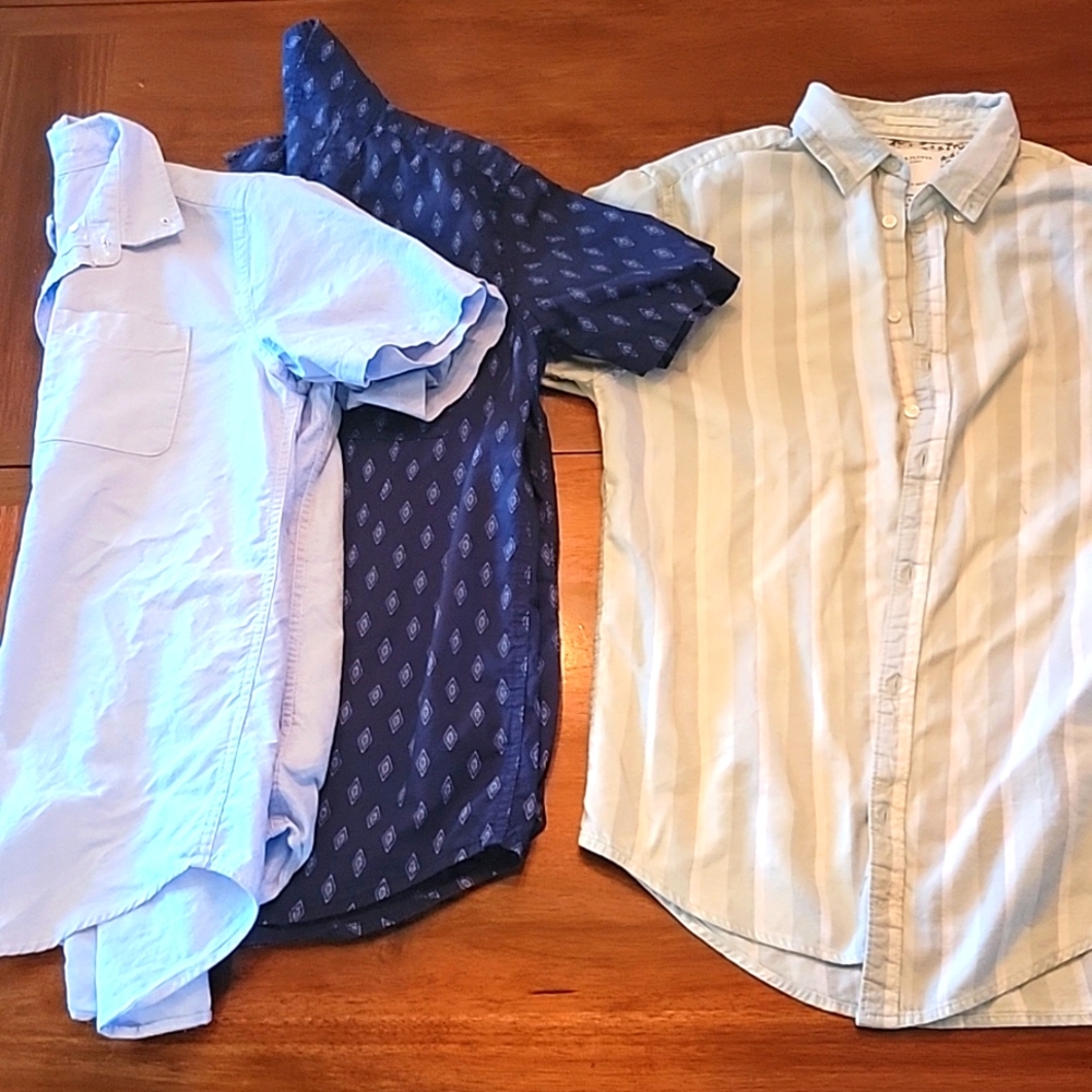3 collared boys shirts, Denim & Flower